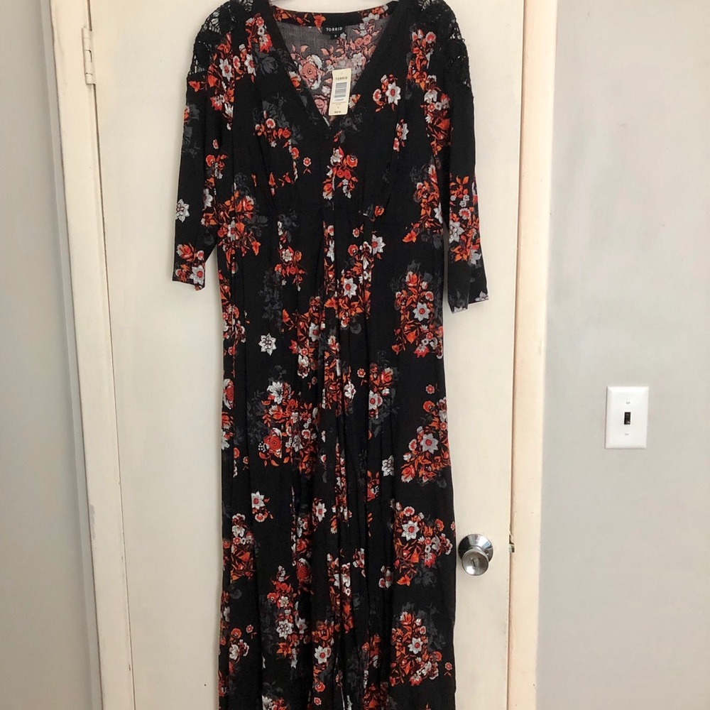 Torrid Black Maxi Floral Dress